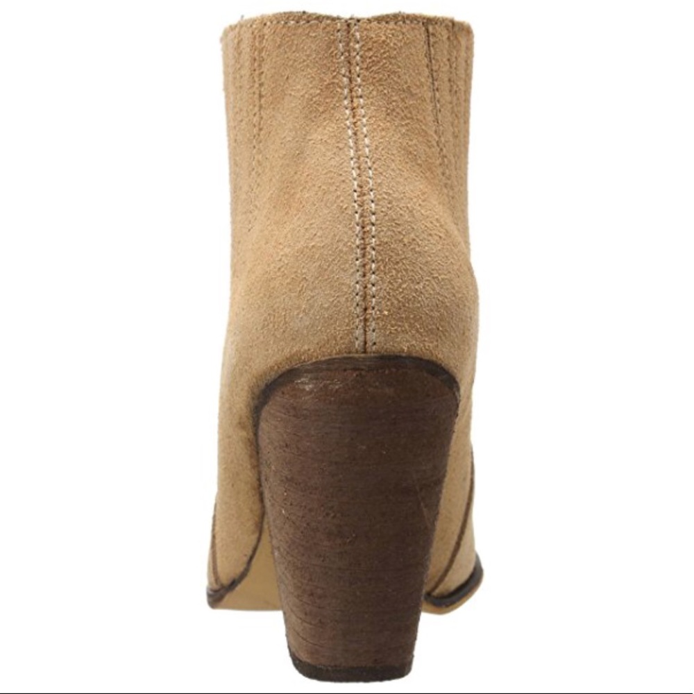 Tan Leather Distressed Block Heel Ankle Booties - Picture 5 of 5